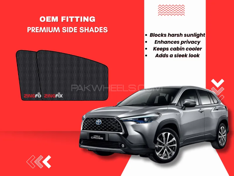 Zingfix Premium Mesh Foldable Side Window Shades for Toyota Corolla Cross  Image-1