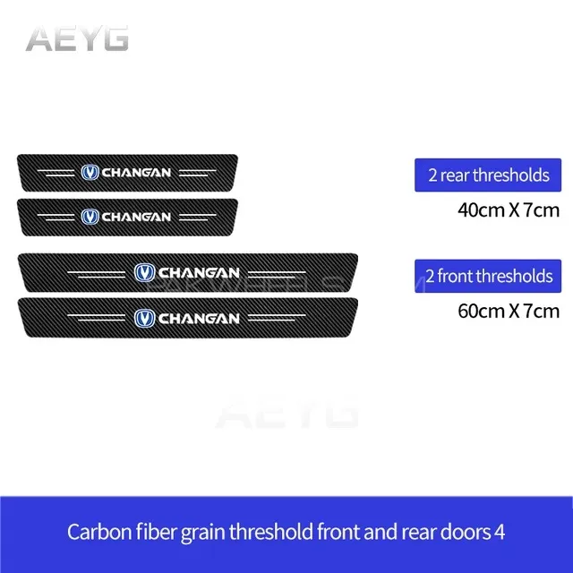 4Pcs Car Door Carbon Fiber Anti Stepping Protection Stickers Changan Image-1
