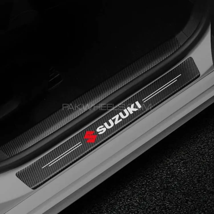 4Pcs Car Door Carbon Fiber Anti Stepping Protection Stickers Suzuki Image-1