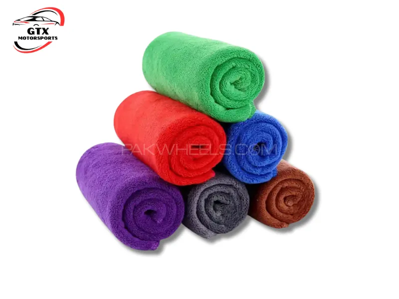 Mini Super Plush Microfiber Towel – Pack of 6 | Ultra Soft & Lint-Free Image-1