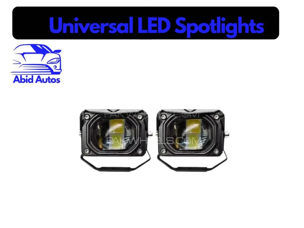 PAIR – Dual-Color LED Spotlights (White/Yellow) – Fog & Driving Lights for Bikes & Cars Image-1