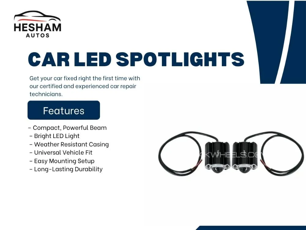 PAIR – Single Lens LED Spotlights – Compact Driving & Fog Lights for Bikes and Cars Image-1
