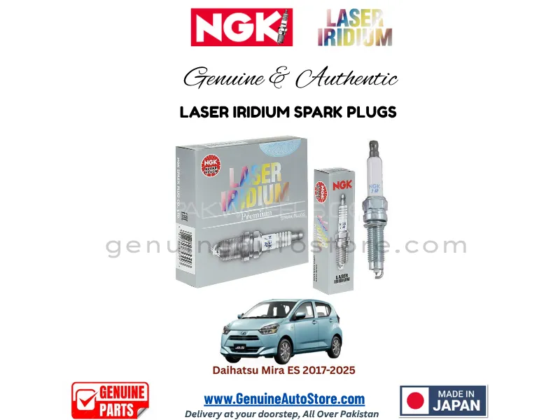 Daihatsu Mira Es 2017-2025 NGK LASER IRIDIUM SPARK PLUG - 3 PIECES Image-1