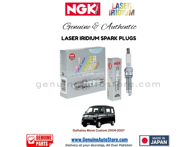 Daihatsu Move Custom 2004-2007 NGK LASER IRIDIUM SPARK PLUG - 3 PIECES Image-1