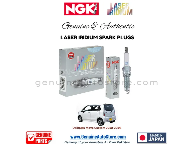 Daihatsu Move Custom 2010-2014 NGK LASER IRIDIUM SPARK PLUG - 3 PIECES Image-1