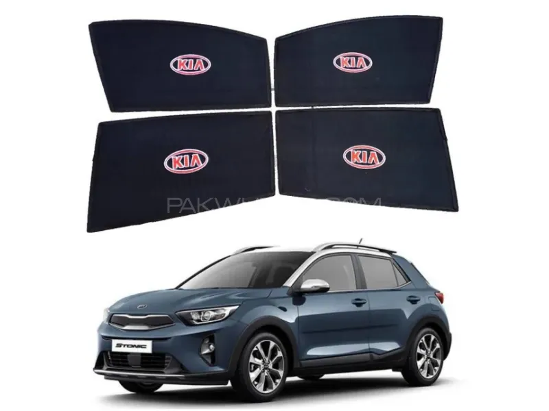 Kia Stonic Sun shades - Original Size - Black - 4pcs (Adjustable) Image-1