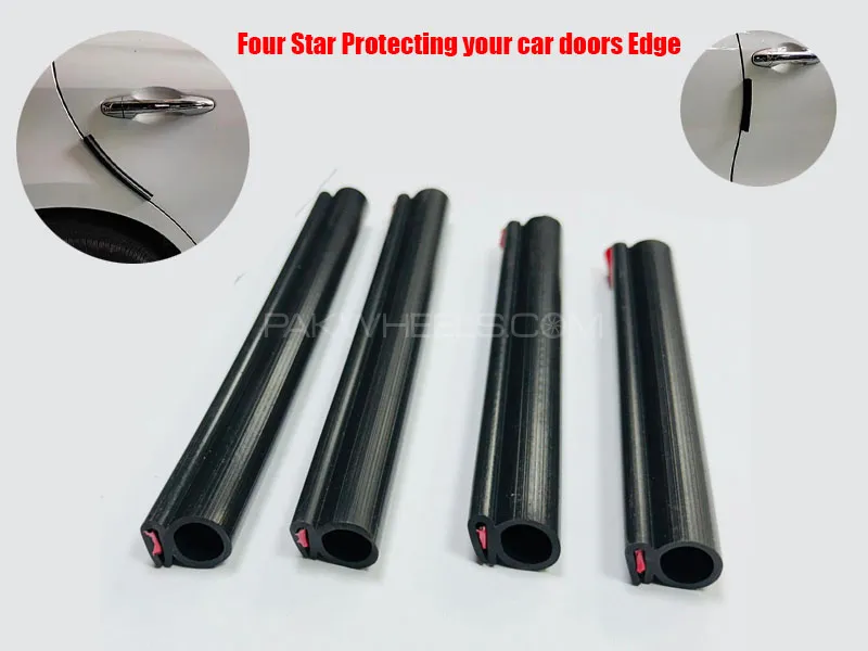 Four Star Durable PVC Black Door Guard Car Protector Image-1