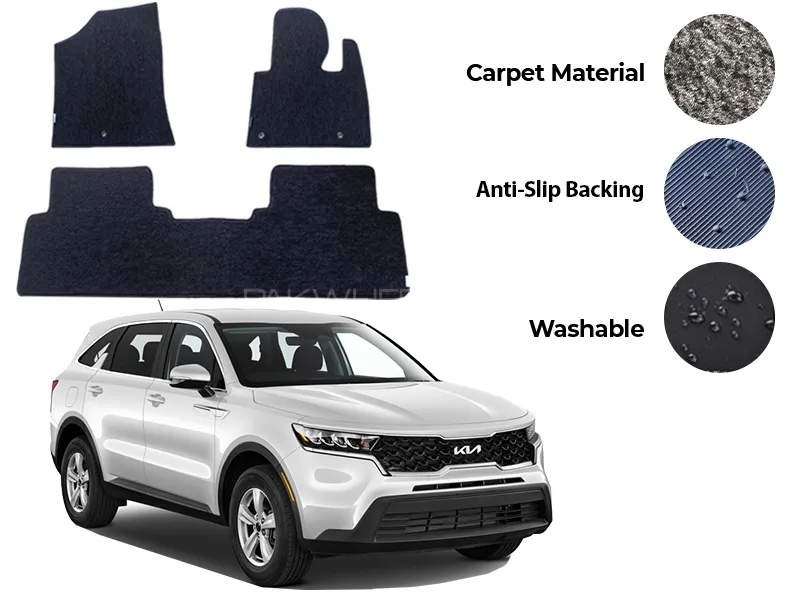 Kia Sorento Fitting Carpet Floor Mat 5PCS - Model 2021-2024 Image-1