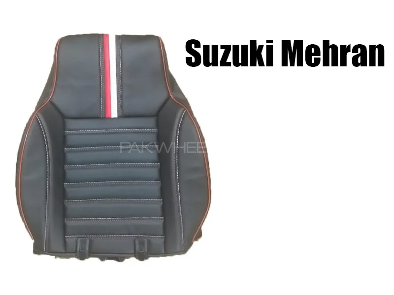 Suzuki Mehran Seat Cover High Quality Red Black Combo Image-1