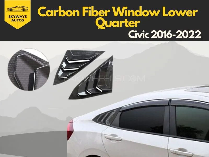 Carbon Fiber Window Lower Quarter For Honda Civic Model 2016-2022 | Premium Quality Image-1