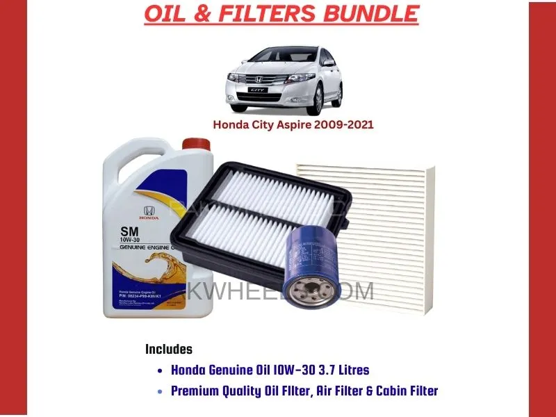 HONDA CITY ASPIRE 2009-2021 OIL AND FILTERS BUNDLE Image-1