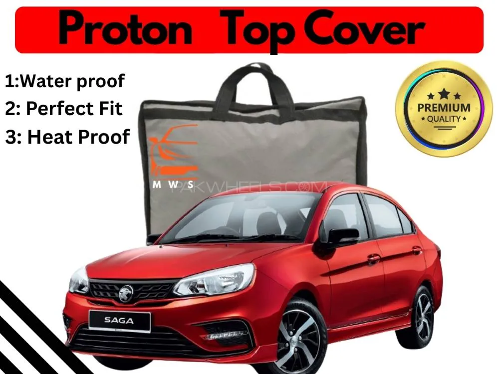 Proton Saga 2021-2024 Top Cover | Black | Anti-Scratch | Parachute | Heat Proof | Water Proof  Image-1