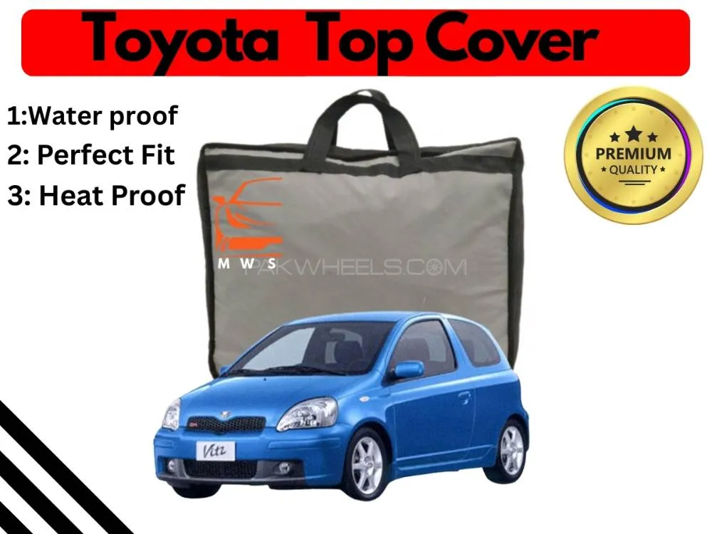 Toyota Vitz 1998 - 2004 Top Cover |Black | Anti-Scratch | Parachute | Heat Proof | Water Proof Image-1