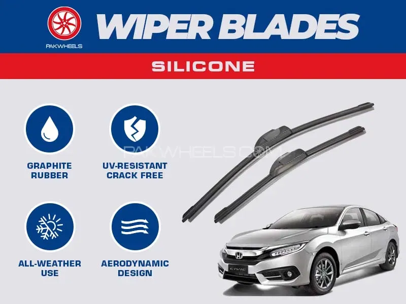 [Event Only] PakWheels Silicon Wiper Blades For Honda Civic 2016 - 2021 Image-1
