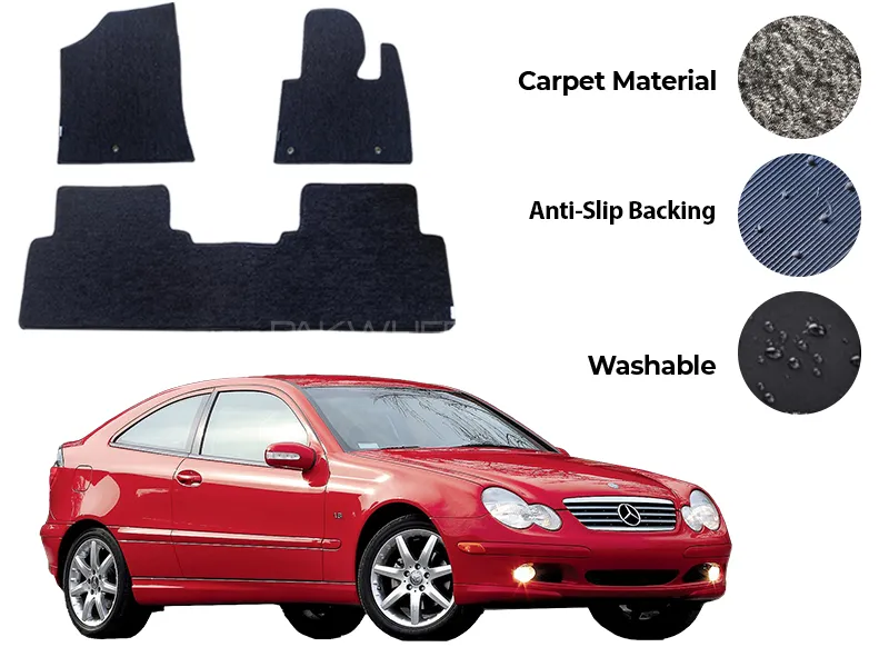 Mercedes C230 Genuine Fitting Carpet Floor Mat 5PCS -Model 1997-2007 Image-1