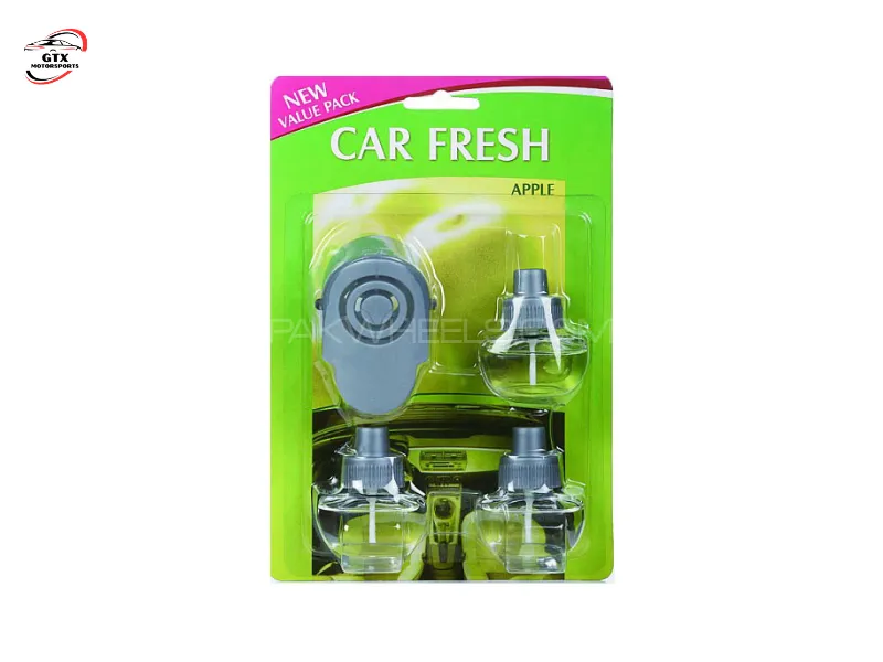 Premium Car Fresh Air Freshener Value Pack – Apple Scent (1 Diffuser + 3 Refills) Image-1