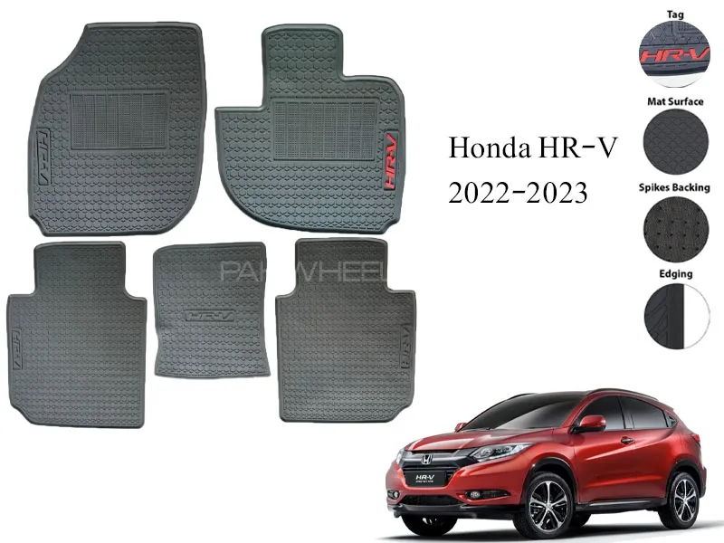 Premium Honda HR-V Rubber Full Fitting Car Latex Mat – All-Weather Interior Protection Image-1