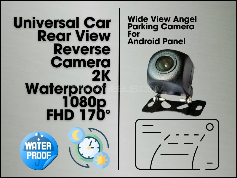 Universal Car Rear View | Reverse Camera | 2K Waterproof 1080p | FHD 170° Wide View Angel | Parking  Image-1
