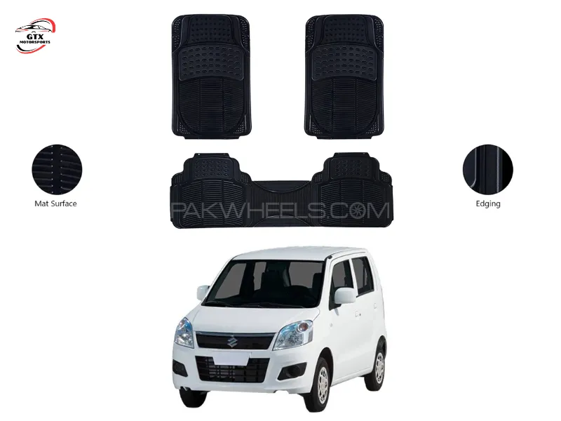 3PCS PVC Rubber Car Floor Mat Set – For Suzuki Wagon R Image-1