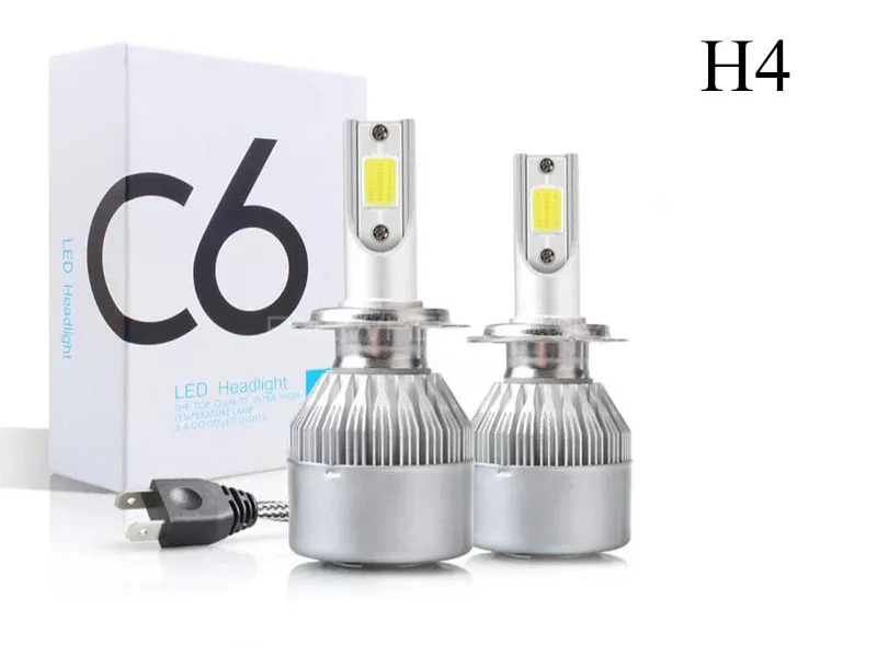 C6 Car Led Headlight Bulbs Extra Bright H4 7200lm 600k Image-1