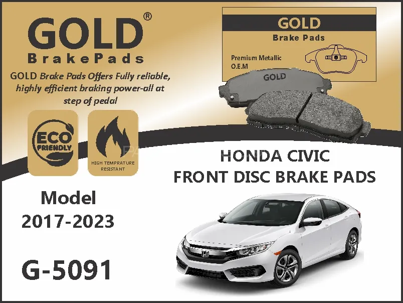 Honda Civic Front Premium DIsc Brake Pads G-5091 Image-1
