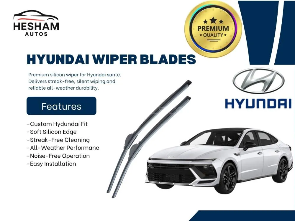 Soft Rubber Wiper Blade for Hyundai Sonata 2021–2024 | Smooth | Silent | All-Weather Use Image-1