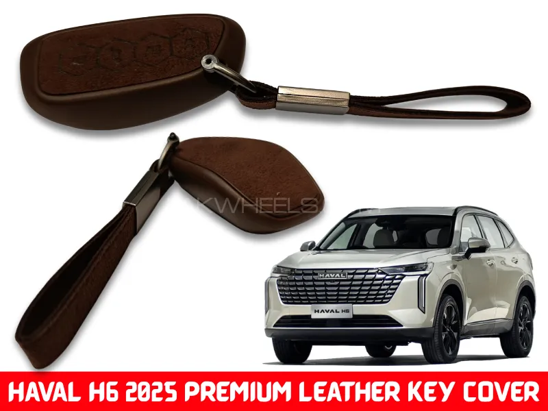 Haval H6 2025 (Facelift) Premium Quality Leather Key Cover Dark Brown Color | Leather Car Key Cover Image-1