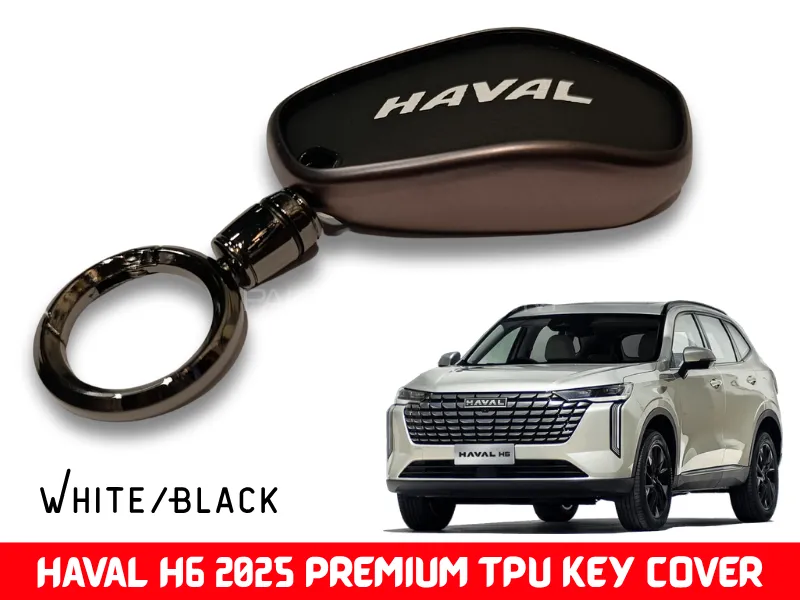 Haval H6 2025 (Facelift) Premium Quality Luxury TPU Key Cover (B/W) Color | TPU Car Key Cover Image-1
