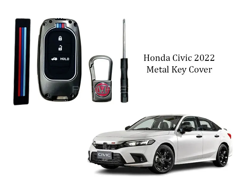 Honda Civic 2022 Premium Metal Car Key Cover Luxury Zinc Alloy Car Key Case Image-1