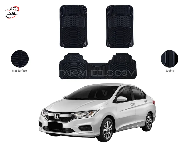 3PCS PVC Rubber Car Floor Mat Set – For Honda City 2022-2025 Image-1