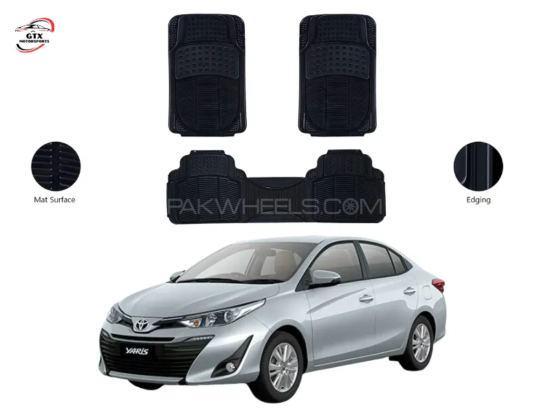 3PCS PVC Rubber Car Floor Mat Set – For Toyota Yaris 2019-2024 Image-1