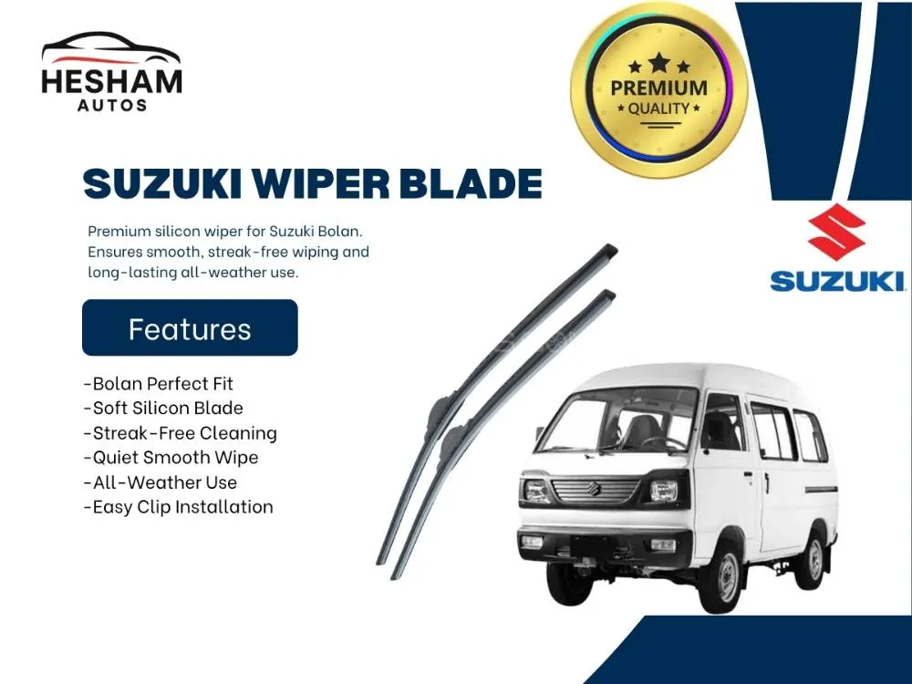 Soft Silicon Wiper Blade for Suzuki Bolan (2000–2024) – Durable, Streak-Free, All-Weather Image-1