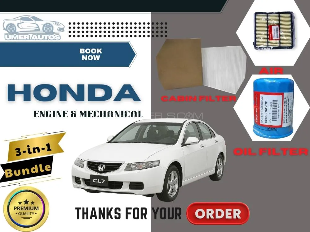 Honda Accord CL7 | Maintenance Filter Pack – 3-in-1 | Cabin, Air & Oil Filters Image-1