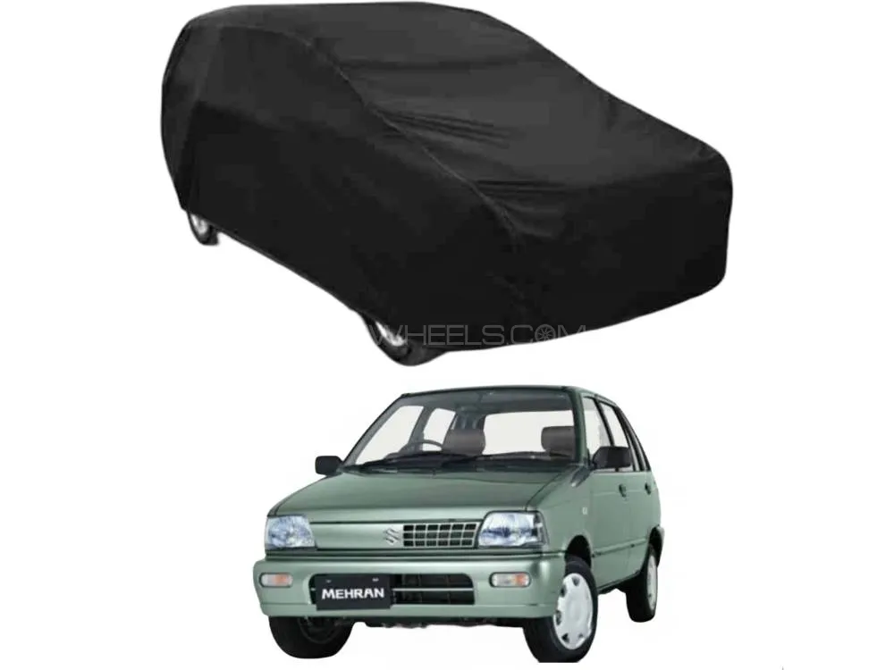 Suzuki Mehran Japanese Parachute Top Cover Silver & Black Color - Car Parking Top Cover. Image-1