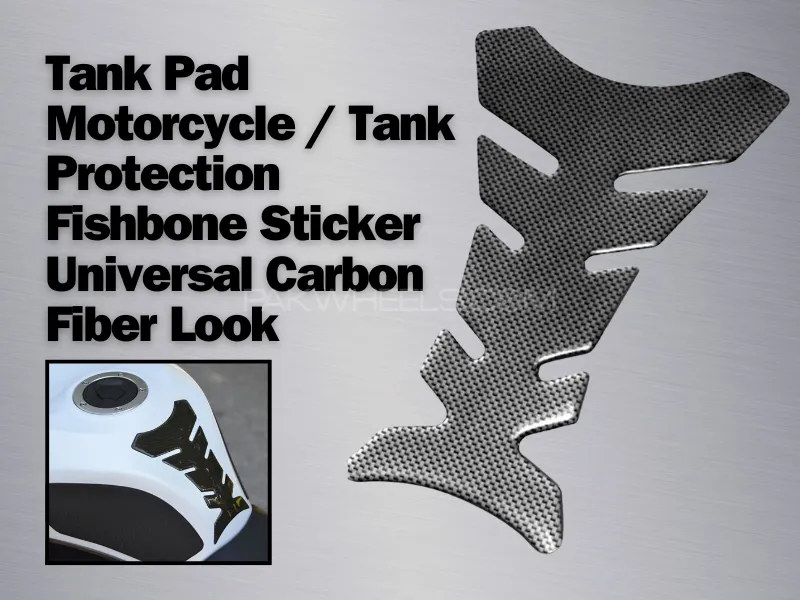 Tank Pad Motorcycle / Tank Protection Fishbone Sticker Universal Carbon Fiber Look Image-1