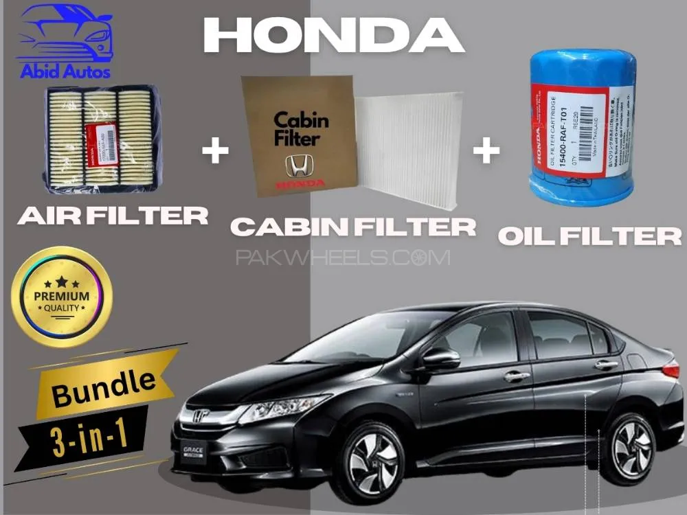 Honda Grace Hybrid 2014–2020 | Maintenance Filter Pack – 3-in-1 | Cabin, Air & Oil Filters Image-1
