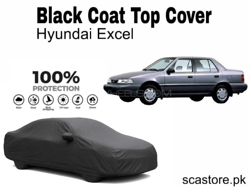 Hyundai Excel Black Car Top Cover For Full Body Protection Image-1