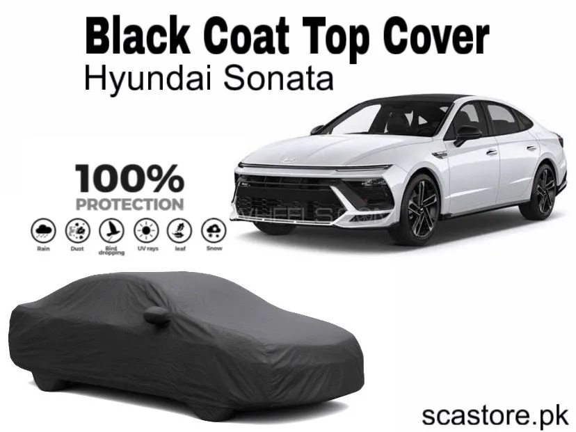 Hyundai Sonata Black Car Top Cover For Full Body Protection Image-1