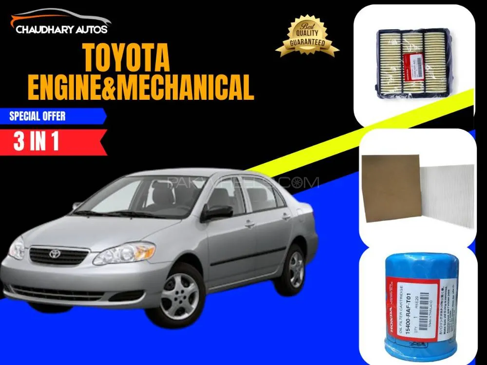 Toyota Corolla  2000–2006 | Maintenance Filter Pack – 3-in-1 | Air, Cabin & Oil Filters Image-1