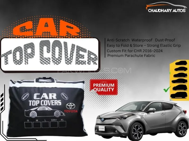 Toyota CHR 2016–2024 Top Cover – Black, Waterproof, Anti-Scratch Parachute Fabric Image-1