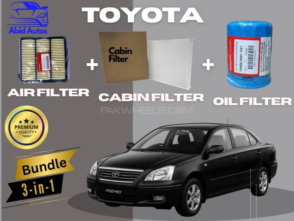 Toyota Premio 2001–2007 | Maintenance Filter Pack – 3-in-1 | Cabin, Air & Oil Filters Image-1