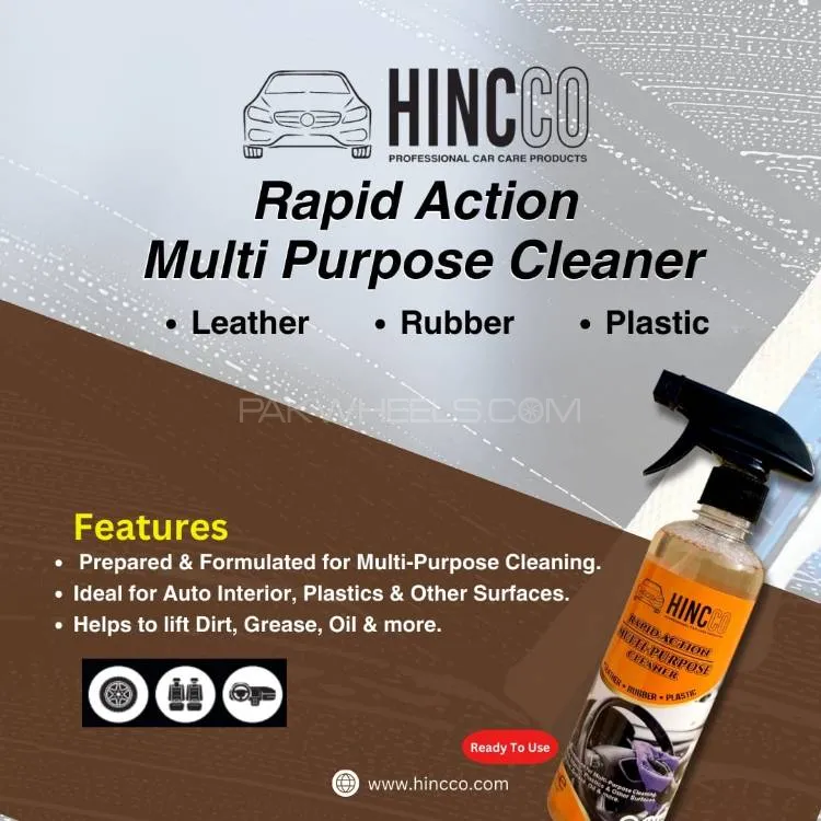 Multi Purpose Cleaner - Car Interior Cleaner - 375ml - Hincco Multi Purpose Cleaner - Car Interior Cleaner - 375ml - Hincco Image-3