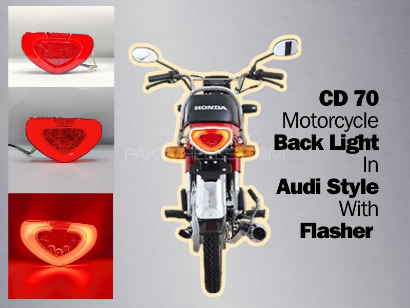 70 cc | Motorcycle | Back Light | In Audi Style With | Flasher For | CD 70 | 1 Pc. Image-1
