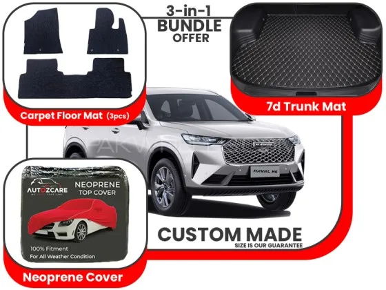 Haval H6 2014-2024|Premium Bundle – 3-in-1|Carpet floor mats ,Trunk Mat and Neoprene Cover Image-1
