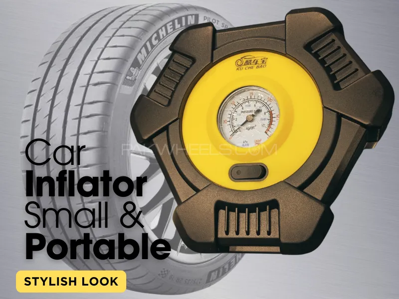 Car / SUV Air Portable Inflator | Compact Size | Analog Gauge | Air Compressor  Image-1