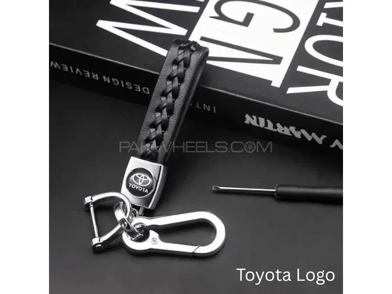Keychain for Toyota (NEW) Leather Braided Metal Car Toyota Logo / Monogram Image-1