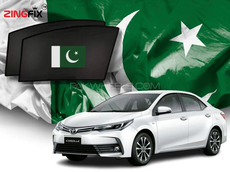Zingfix Side Shade for Corolla 2015-2023 – Pakistan Logo Printed Image-1
