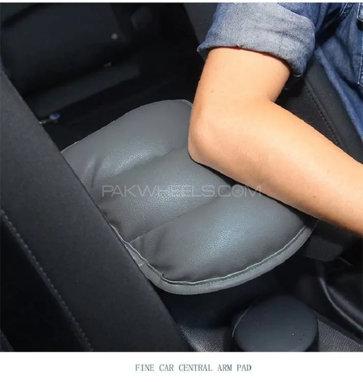 Universal Car Center Armrest Soft Cushion Pad Gray Image-1
