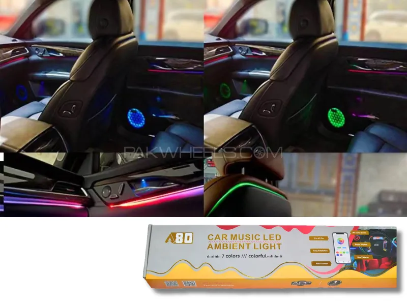 A80 Car Music Interactive LED Ambient Interior Lighting Kit Image-1