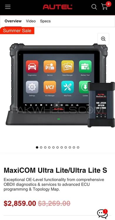 Autel MaxiCOM Ultra lite S diagnistic Tablet Image-1